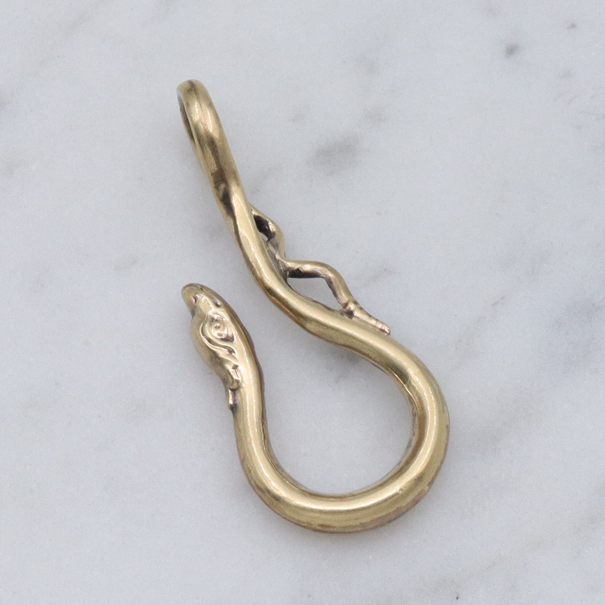 Antique Victorian gold filled serpent hook pendant